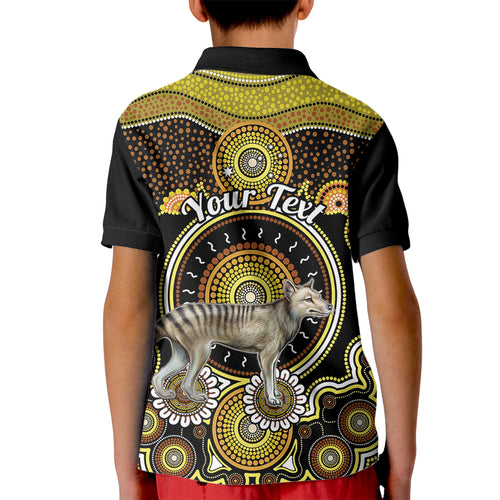 personalised-australian-astrology-kid-polo-shirt-aboriginal-tasmanian-tiger-zodiac-sign