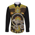 personalised-australian-astrology-long-sleeve-button-shirt-aboriginal-tasmanian-tiger-zodiac-sign
