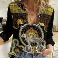 Personalised Australian Astrology Women Casual Shirt Aboriginal Tasmanian Tiger Zodiac Sign LT14