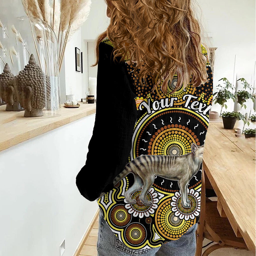 Personalised Australian Astrology Women Casual Shirt Aboriginal Tasmanian Tiger Zodiac Sign LT14
