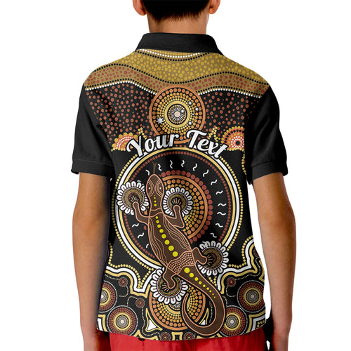 personalised-australian-astrology-kid-polo-shirt-aboriginal-goanna-zodiac-sign