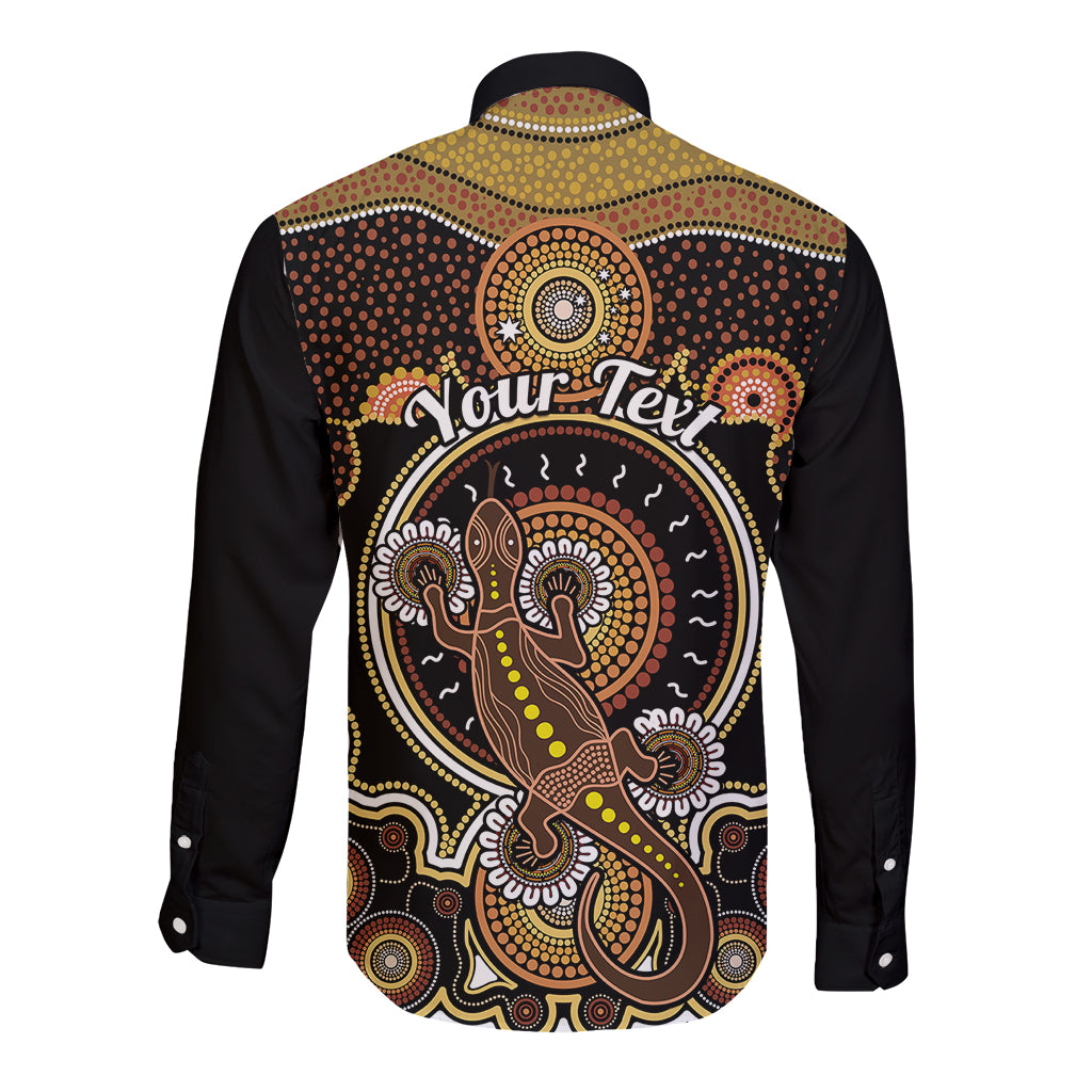personalised-australian-astrology-long-sleeve-button-shirt-aboriginal-goanna-zodiac-sign