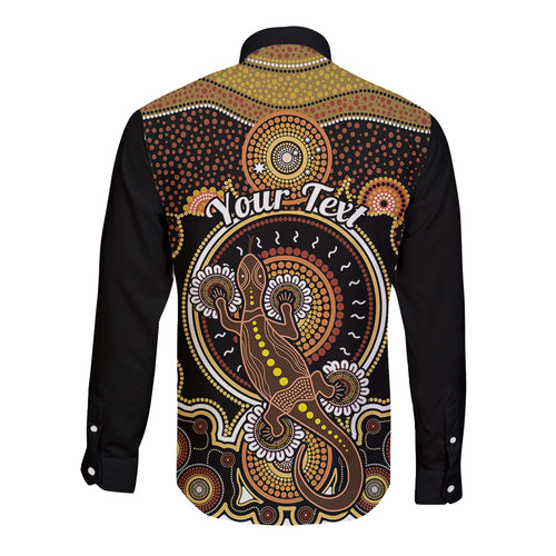 personalised-australian-astrology-long-sleeve-button-shirt-aboriginal-goanna-zodiac-sign