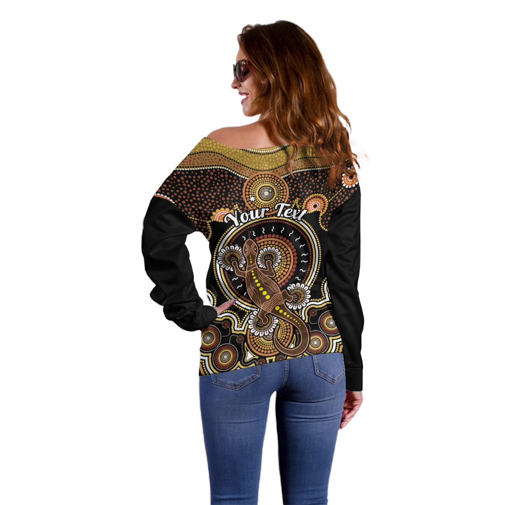 personalised-australian-astrology-off-shoulder-sweater-aboriginal-goanna-zodiac-sign