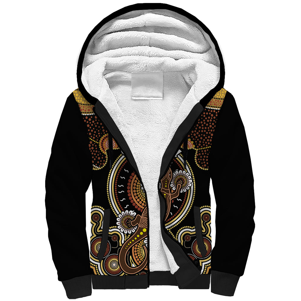 personalised-australian-astrology-sherpa-hoodie-aboriginal-goanna-zodiac-sign
