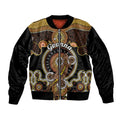 personalised-australian-astrology-sleeve-zip-bomber-jacket-aboriginal-goanna-zodiac-sign