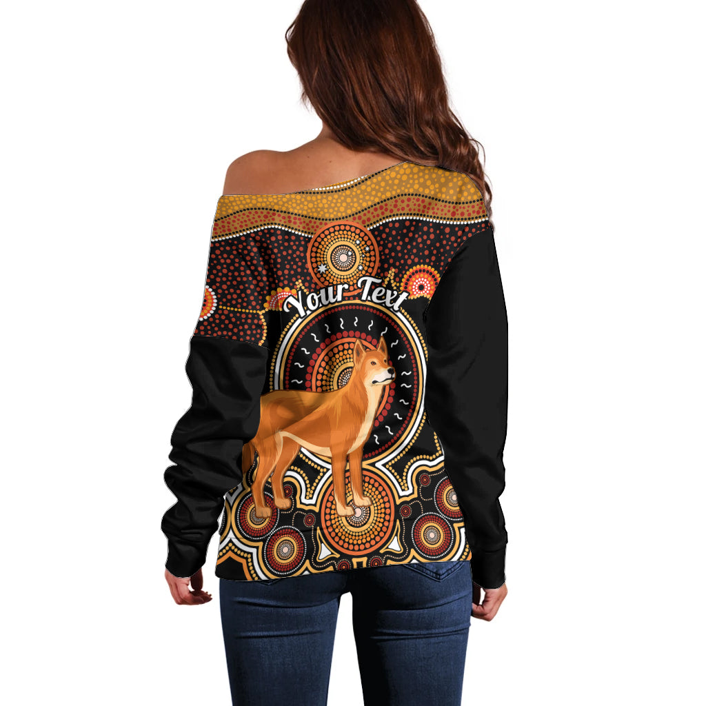 personalised-australian-astrology-off-shoulder-sweater-aboriginal-dingo-zodiac-sign