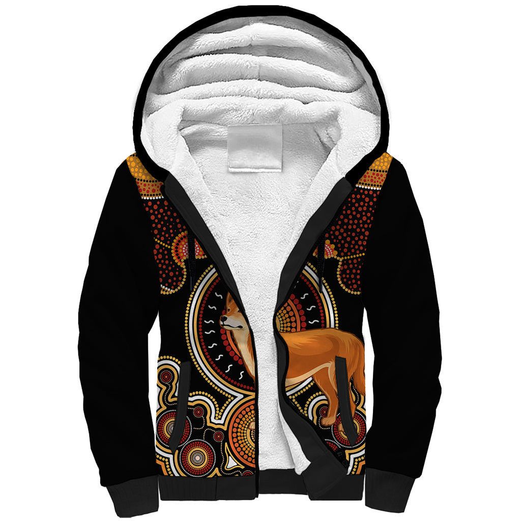 personalised-australian-astrology-sherpa-hoodie-aboriginal-dingo-zodiac-sign