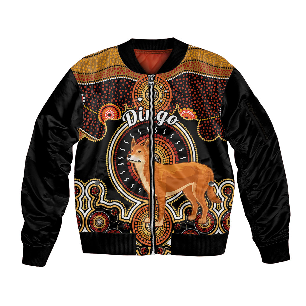 personalised-australian-astrology-sleeve-zip-bomber-jacket-aboriginal-dingo-zodiac-sign