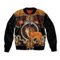 personalised-australian-astrology-sleeve-zip-bomber-jacket-aboriginal-dingo-zodiac-sign