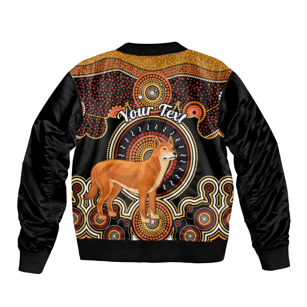 personalised-australian-astrology-sleeve-zip-bomber-jacket-aboriginal-dingo-zodiac-sign