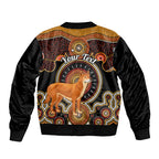 personalised-australian-astrology-sleeve-zip-bomber-jacket-aboriginal-dingo-zodiac-sign