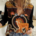 Personalised Australian Astrology Women Casual Shirt Aboriginal Dingo Zodiac Sign LT14