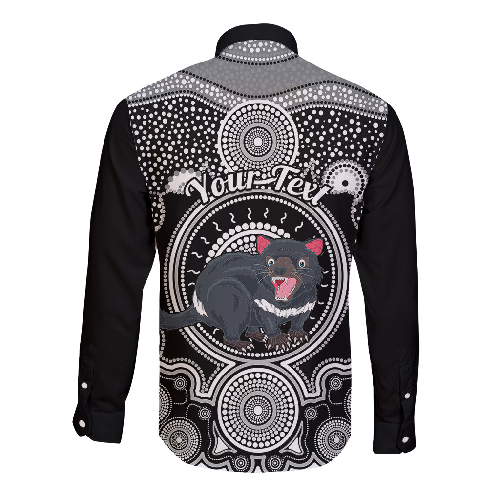 personalised-australian-astrology-long-sleeve-button-shirt-aboriginal-tasmania-devil-zodiac-sign
