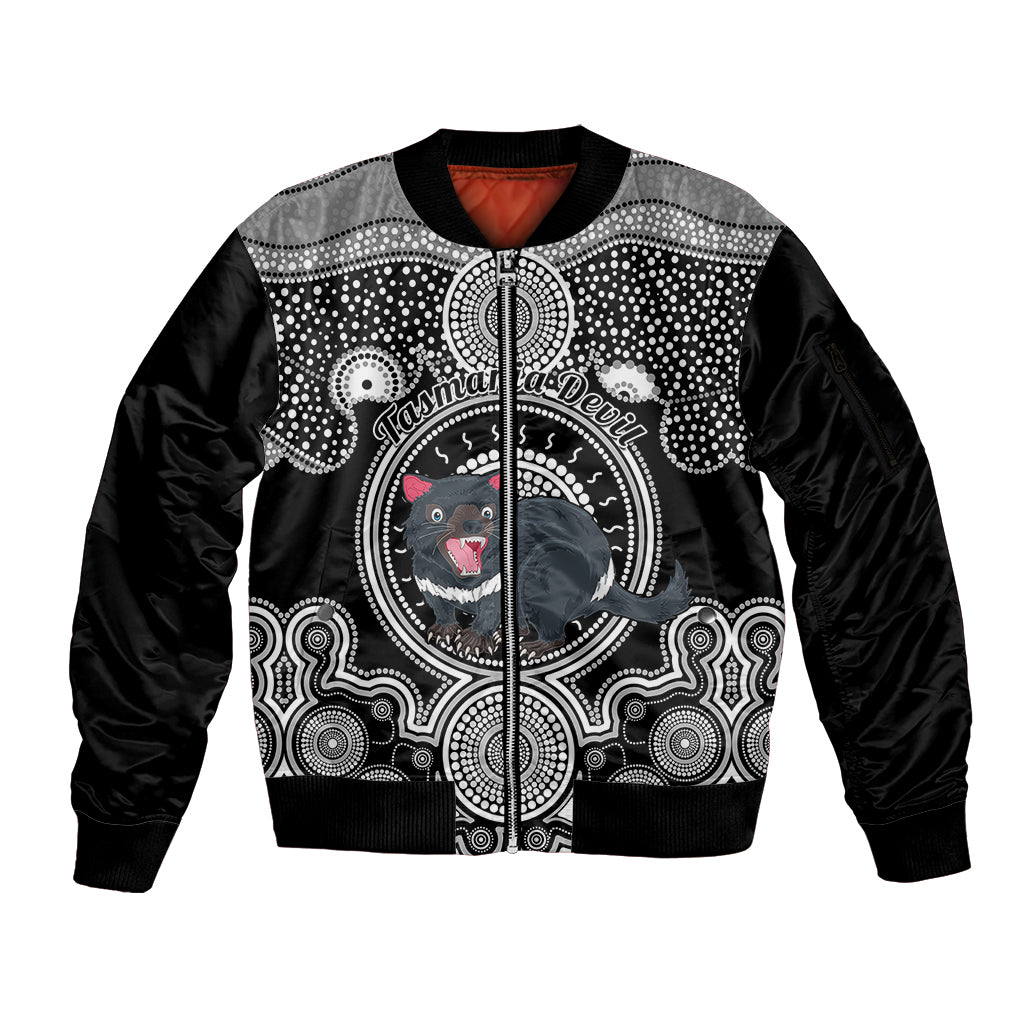 personalised-australian-astrology-sleeve-zip-bomber-jacket-aboriginal-tasmania-devil-zodiac-sign