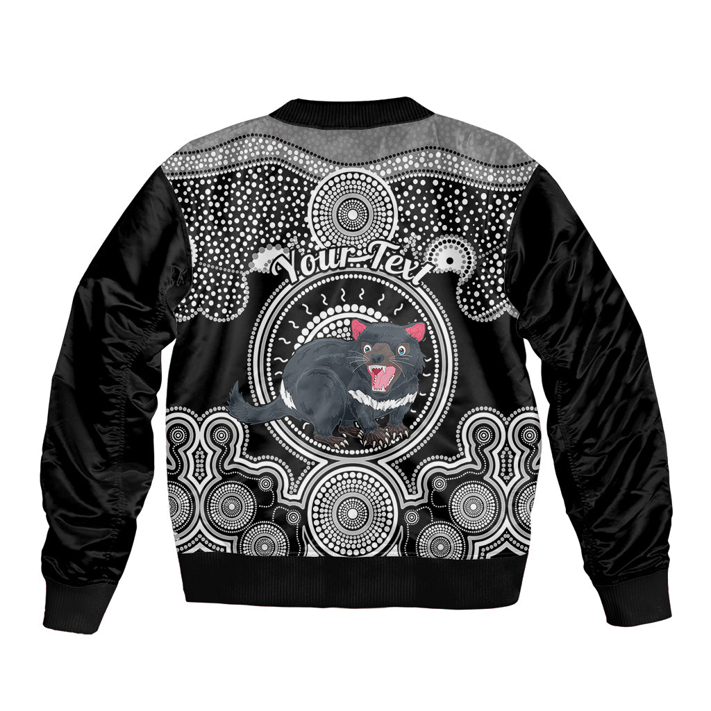personalised-australian-astrology-sleeve-zip-bomber-jacket-aboriginal-tasmania-devil-zodiac-sign