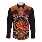 personalised-australian-astrology-long-sleeve-button-shirt-aboriginal-dragon-lizard-zodiac-sign