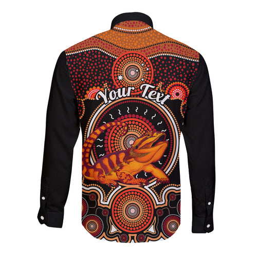 personalised-australian-astrology-long-sleeve-button-shirt-aboriginal-dragon-lizard-zodiac-sign