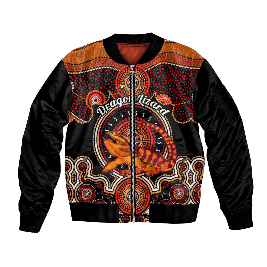 personalised-australian-astrology-sleeve-zip-bomber-jacket-aboriginal-dragon-lizard-zodiac-sign
