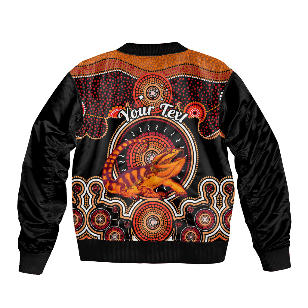 personalised-australian-astrology-sleeve-zip-bomber-jacket-aboriginal-dragon-lizard-zodiac-sign