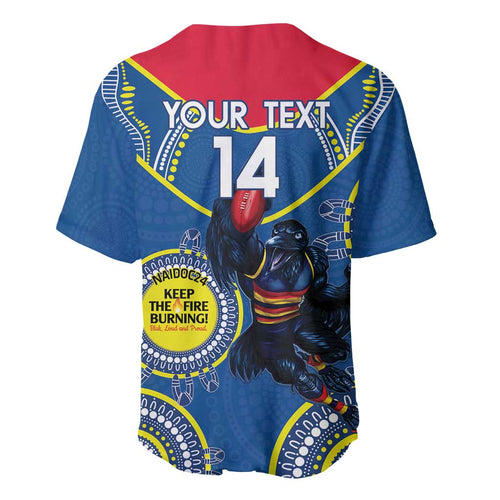 Custom AFL Crows NAIDOC Week Baseball Jersey Keep The Fire Burning Indigenous Art
