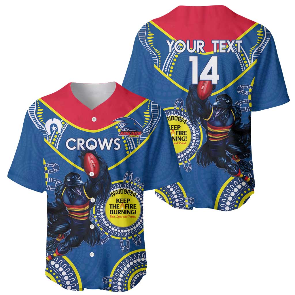 Custom AFL Crows NAIDOC Week Baseball Jersey Keep The Fire Burning Indigenous Art