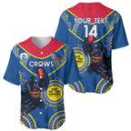 Custom AFL Crows NAIDOC Week Baseball Jersey Keep The Fire Burning Indigenous Art