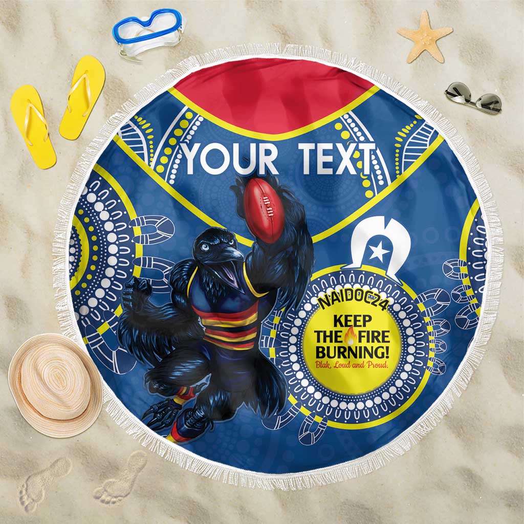 Custom AFL Crows NAIDOC Week Beach Blanket Keep The Fire Burning Indigenous Art