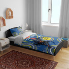 Custom AFL Crows NAIDOC Week Bedding Set Keep The Fire Burning Indigenous Art