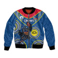 Custom AFL Crows NAIDOC Week Bomber Jacket Keep The Fire Burning Indigenous Art
