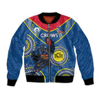 Custom AFL Crows NAIDOC Week Bomber Jacket Keep The Fire Burning Indigenous Art