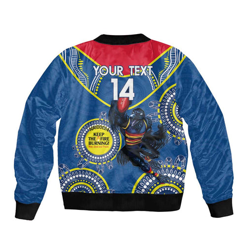 Custom AFL Crows NAIDOC Week Bomber Jacket Keep The Fire Burning Indigenous Art