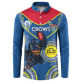 Custom AFL Crows NAIDOC Week Button Sweatshirt Keep The Fire Burning Indigenous Art