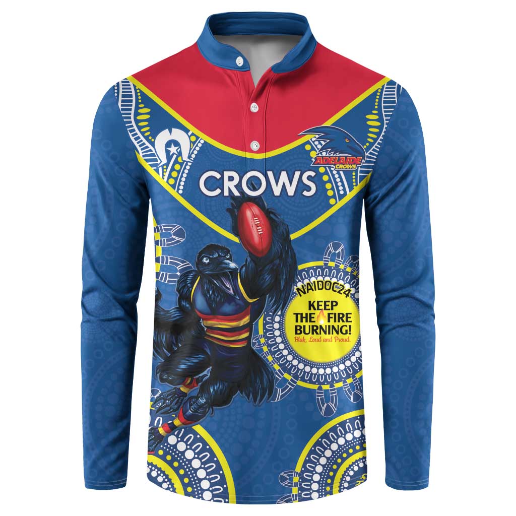 Custom AFL Crows NAIDOC Week Button Sweatshirt Keep The Fire Burning Indigenous Art