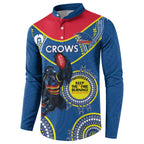 Custom AFL Crows NAIDOC Week Button Sweatshirt Keep The Fire Burning Indigenous Art