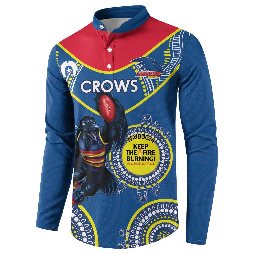 Custom AFL Crows NAIDOC Week Button Sweatshirt Keep The Fire Burning Indigenous Art