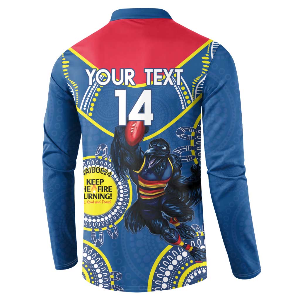 Custom AFL Crows NAIDOC Week Button Sweatshirt Keep The Fire Burning Indigenous Art