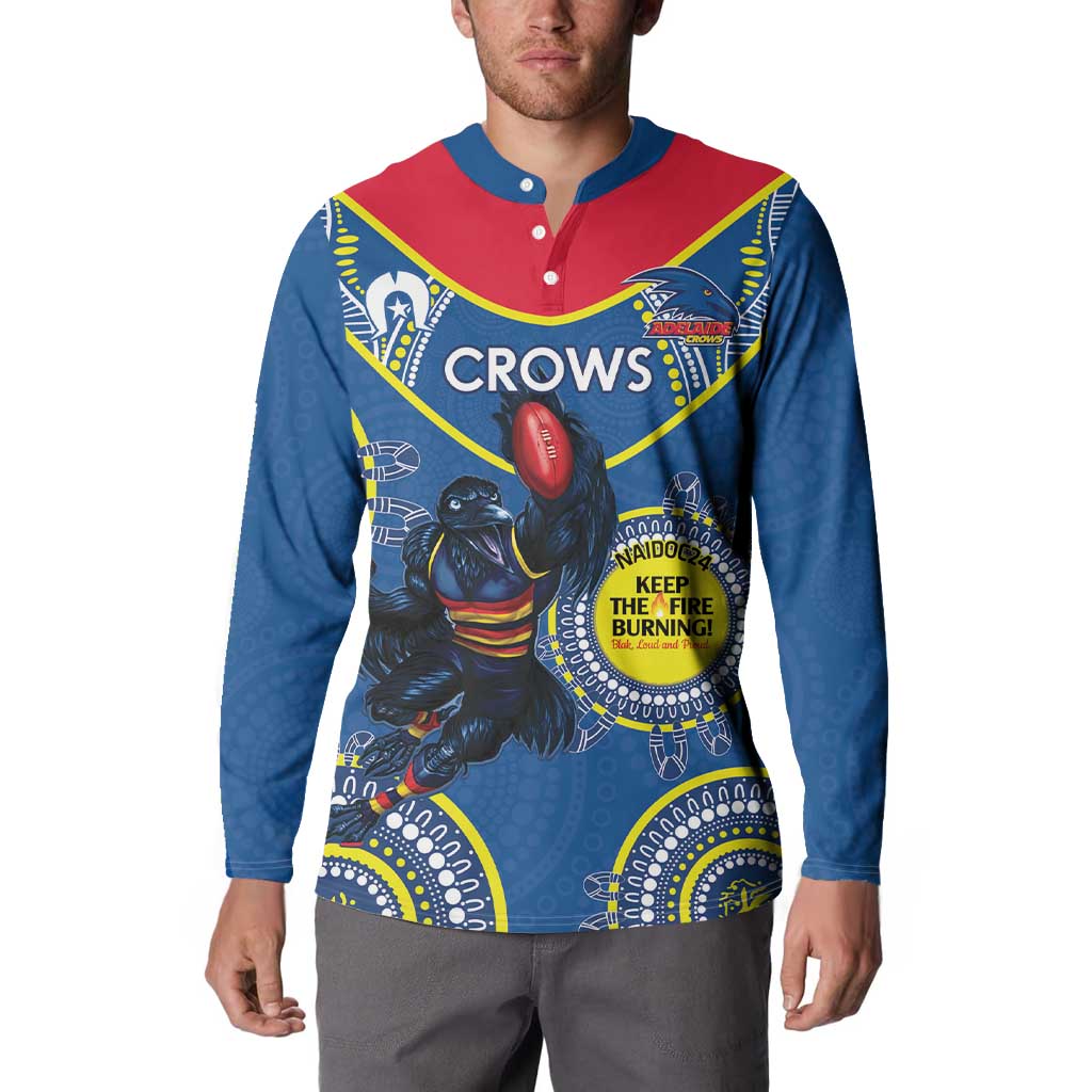 Custom AFL Crows NAIDOC Week Button Sweatshirt Keep The Fire Burning Indigenous Art