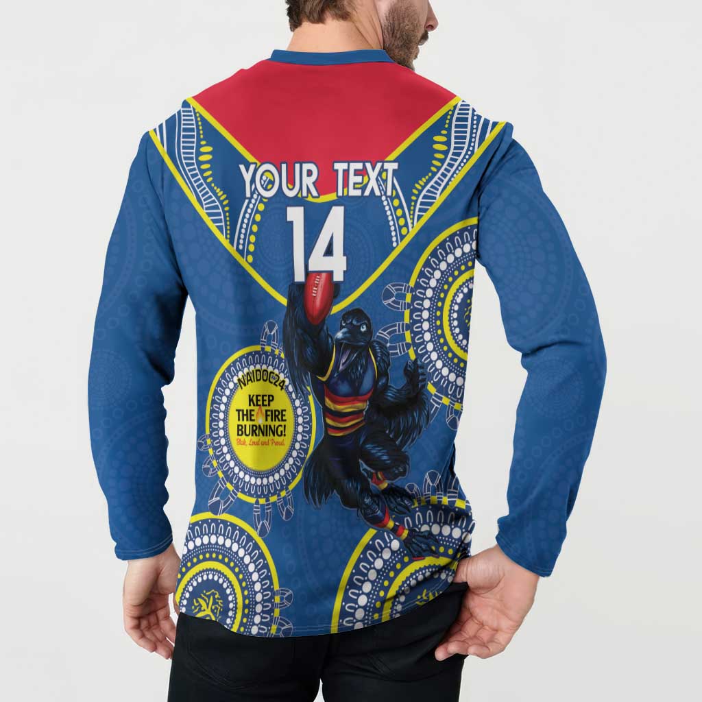 Custom AFL Crows NAIDOC Week Button Sweatshirt Keep The Fire Burning Indigenous Art