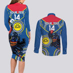 Custom AFL Crows NAIDOC Week Couples Matching Long Sleeve Bodycon Dress and Long Sleeve Button Shirt Keep The Fire Burning Indigenous Art