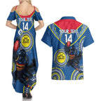 Custom AFL Crows NAIDOC Week Couples Matching Summer Maxi Dress and Hawaiian Shirt Keep The Fire Burning Indigenous Art