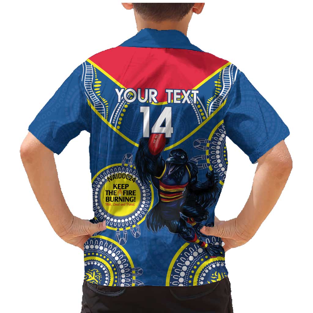 Custom AFL Crows NAIDOC Week Family Matching Mermaid Dress and Hawaiian Shirt Keep The Fire Burning Indigenous Art