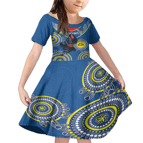 Custom AFL Crows NAIDOC Week Family Matching Mermaid Dress and Hawaiian Shirt Keep The Fire Burning Indigenous Art