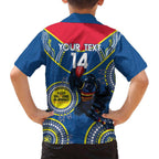 Custom AFL Crows NAIDOC Week Family Matching Off Shoulder Short Dress and Hawaiian Shirt Keep The Fire Burning Indigenous Art