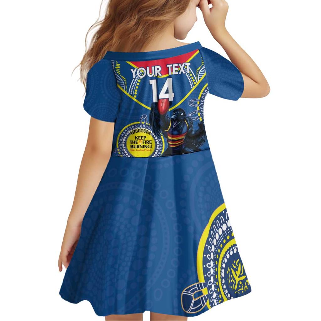 Custom AFL Crows NAIDOC Week Family Matching Off Shoulder Short Dress and Hawaiian Shirt Keep The Fire Burning Indigenous Art