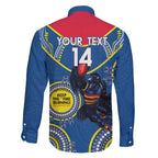 Custom AFL Crows NAIDOC Week Family Matching Off Shoulder Short Dress and Hawaiian Shirt Keep The Fire Burning Indigenous Art