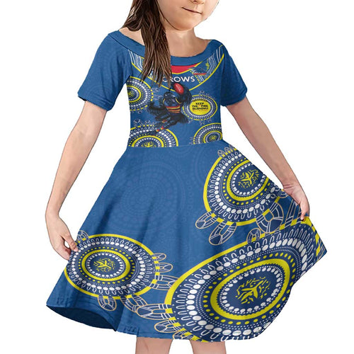 Custom AFL Crows NAIDOC Week Family Matching Summer Maxi Dress and Hawaiian Shirt Keep The Fire Burning Indigenous Art