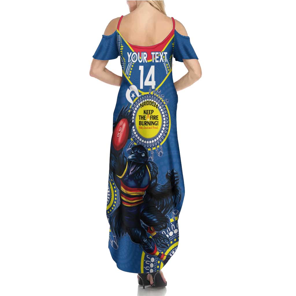 Custom AFL Crows NAIDOC Week Family Matching Summer Maxi Dress and Hawaiian Shirt Keep The Fire Burning Indigenous Art
