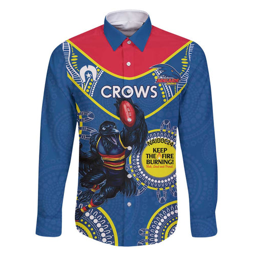 Custom AFL Crows NAIDOC Week Family Matching Tank Maxi Dress and Hawaiian Shirt Keep The Fire Burning Indigenous Art
