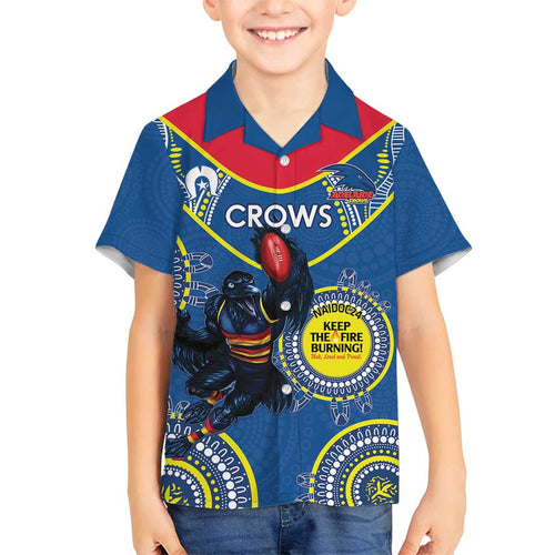 Custom AFL Crows NAIDOC Week Family Matching Tank Maxi Dress and Hawaiian Shirt Keep The Fire Burning Indigenous Art